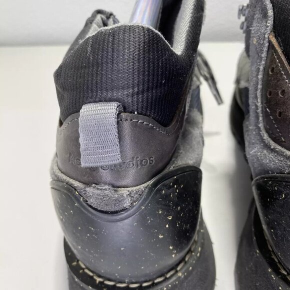 NEW ACNE STUDIOS Trekking Platform Mens Size 9 Mid Top Grey Comfort Suede Boot - Picture 6 of 12